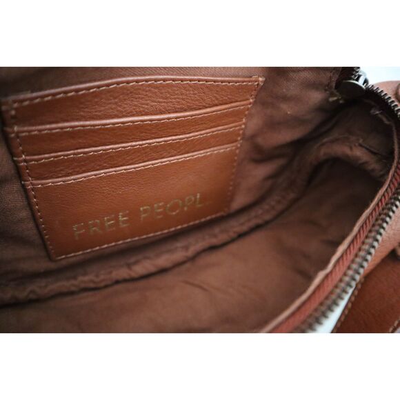 Free People OB2087391 Women's O/S Brown Leather Palmer Crossbody Bag Purse - Picture 6 of 11